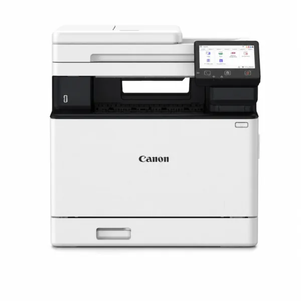 Imprimante multifonction laser couleur Canon devant un écran tactile