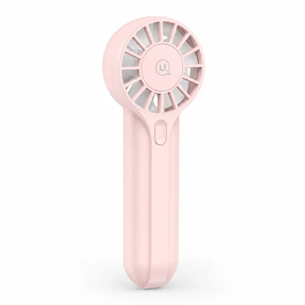 Mini ventilateur de poche rose USB Type-C 3 vitesses