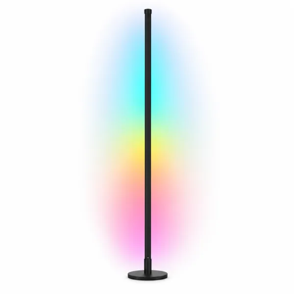 Lampadaire LED SmartLife avec éclairage coloré minimaliste.