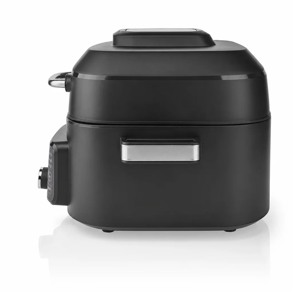 Nedis Friteuse à Air Chaud Multifonction XL 6L avec Grill, 1700W, 260°C, 7 modes, Noir