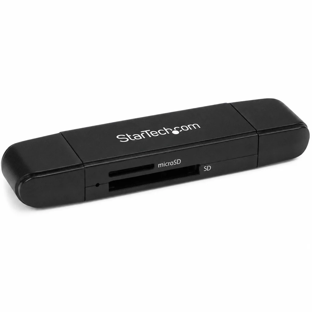 StarTech.com Lecteur de carte SD et microSD USB 3.0, Double connecteur USB-A/USB-C, Dual LUN, Noir