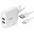 Chargeur Double USB-A avec Câble Lightning 1m 24W Blanc