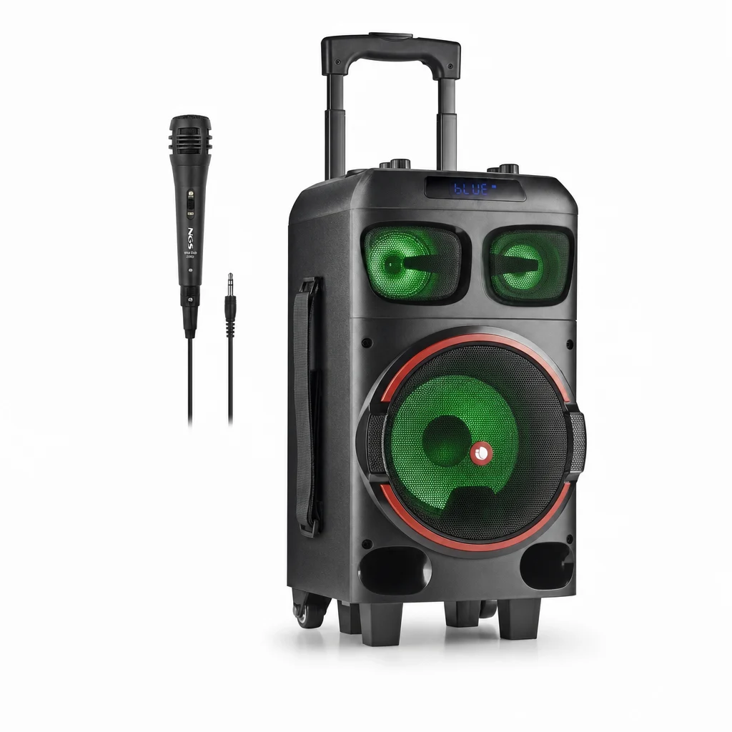 NGS Wild Dub Zero Enceinte Bluetooth 120W, Trolley, RGB, Micro Karaoké