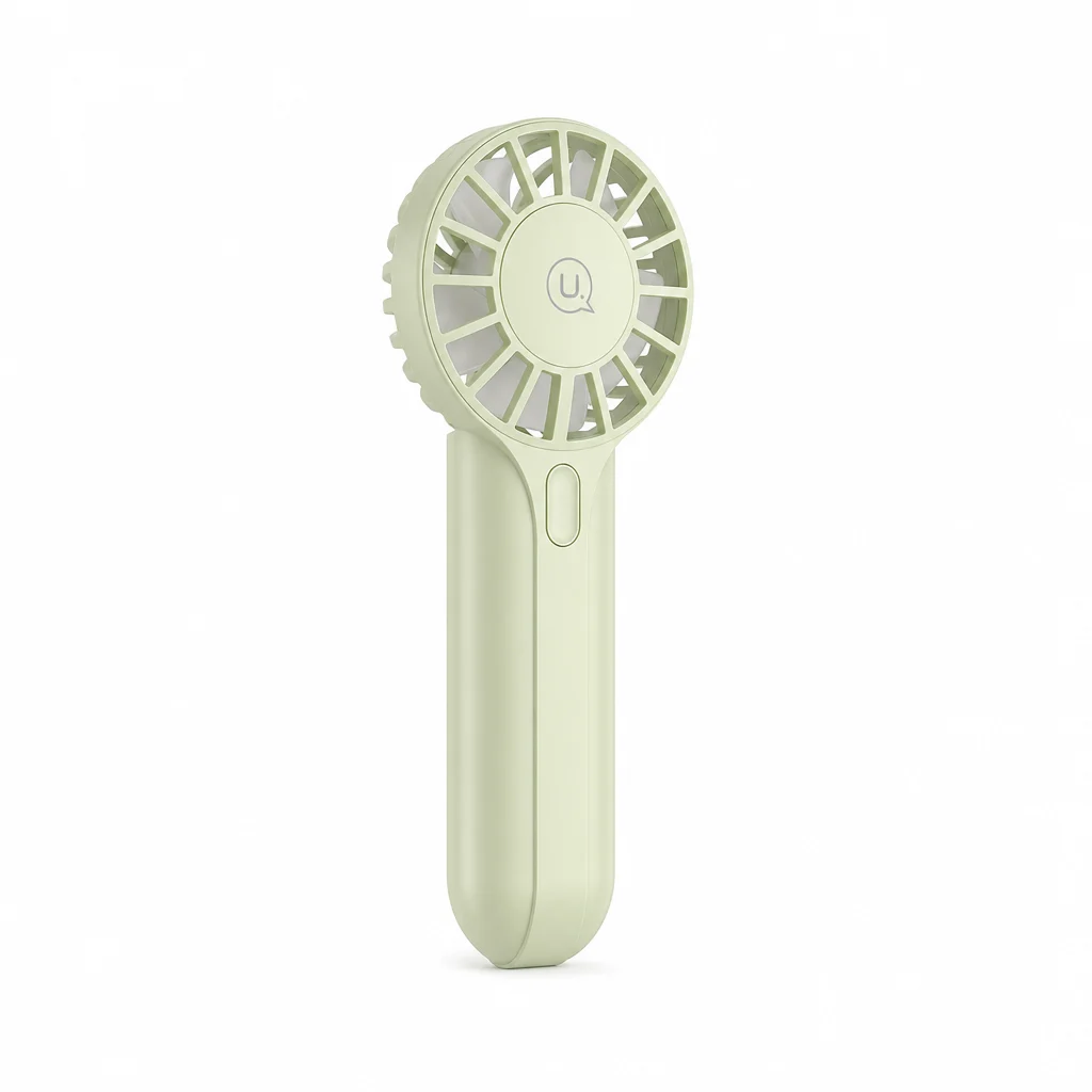 USAMS Ventilateur de Poche Rechargeable, 3 Vitesses, Batterie 1200 mAh, USB-C, Vert Pastel